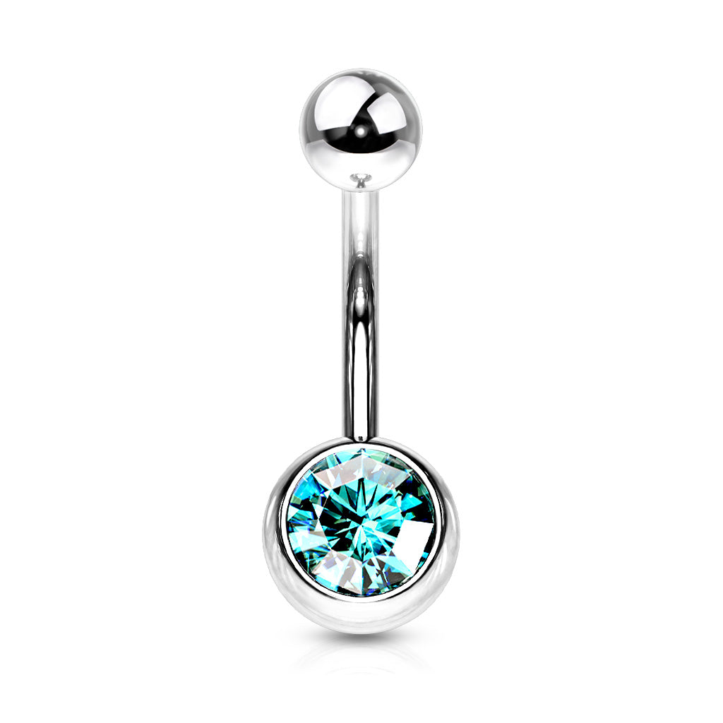 Navelpiercing Basic Zirconia - Chirurgisch Staal
