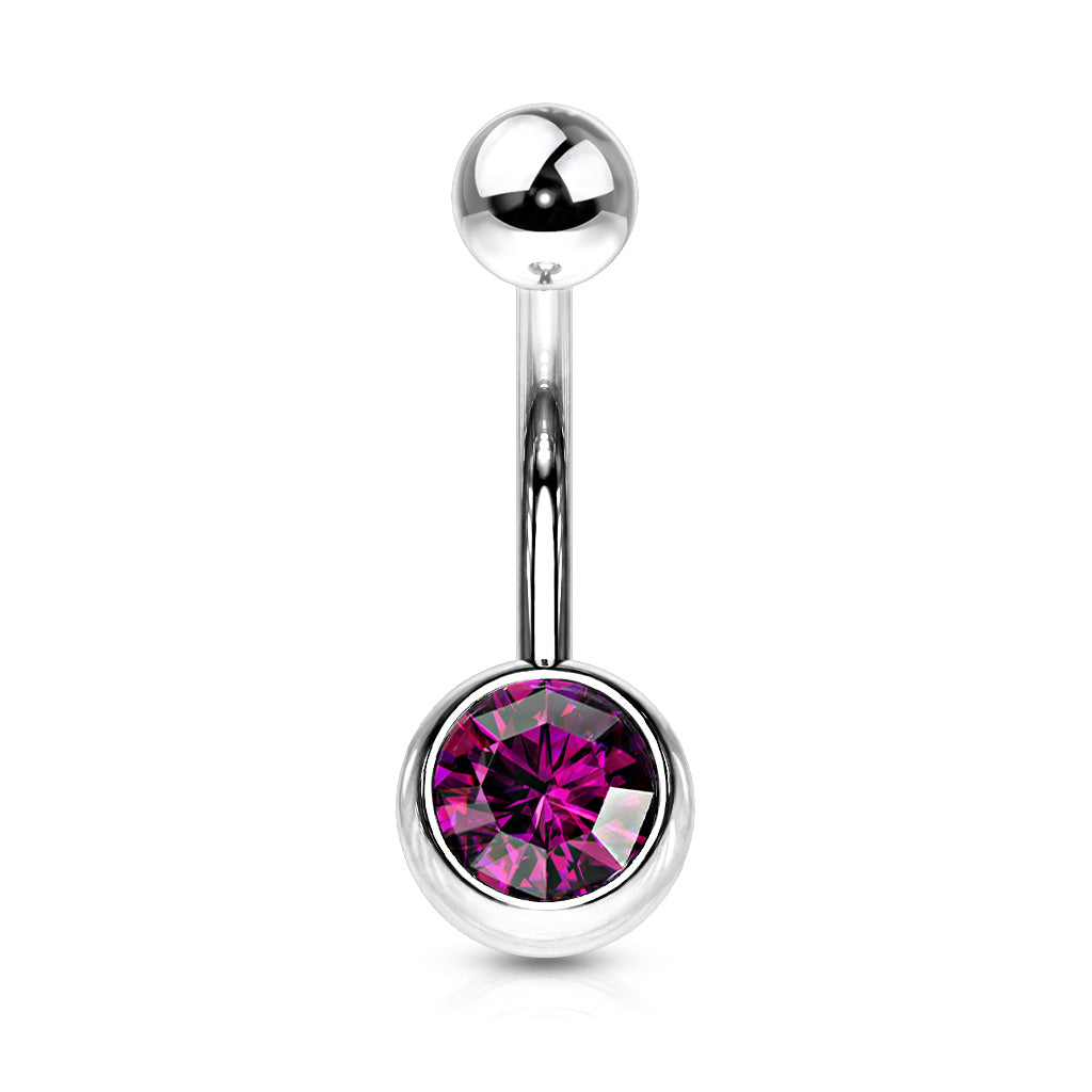 Navelpiercing Basic Zirconia - Chirurgisch Staal