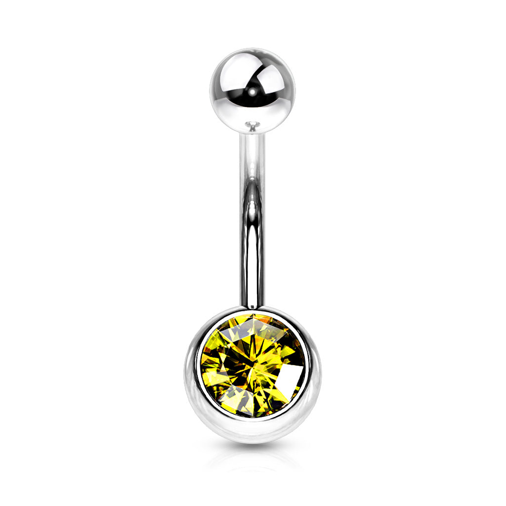 Navelpiercing Basic Zirconia - Chirurgisch Staal