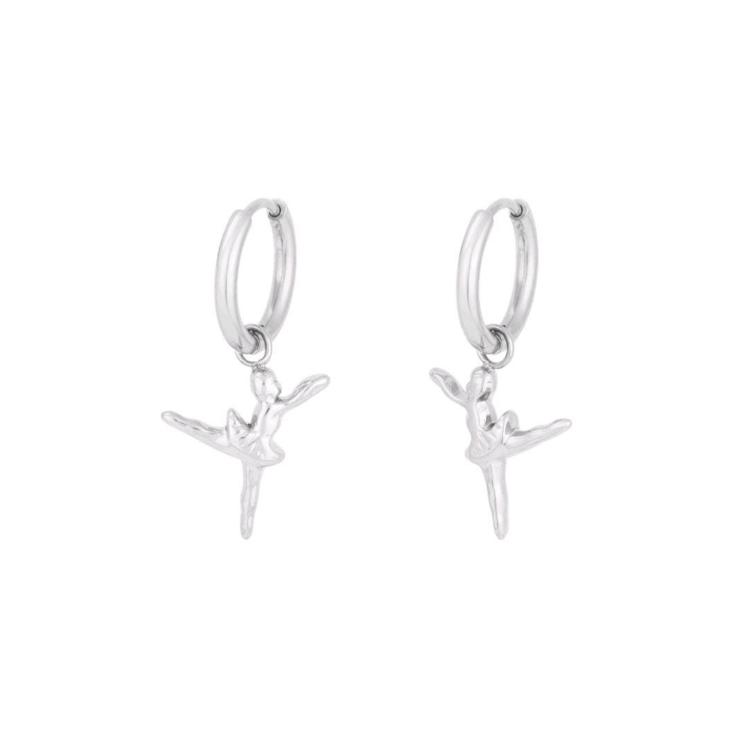 Oorbellen Ballerina Zilverkleurig - Roestvrij Staal