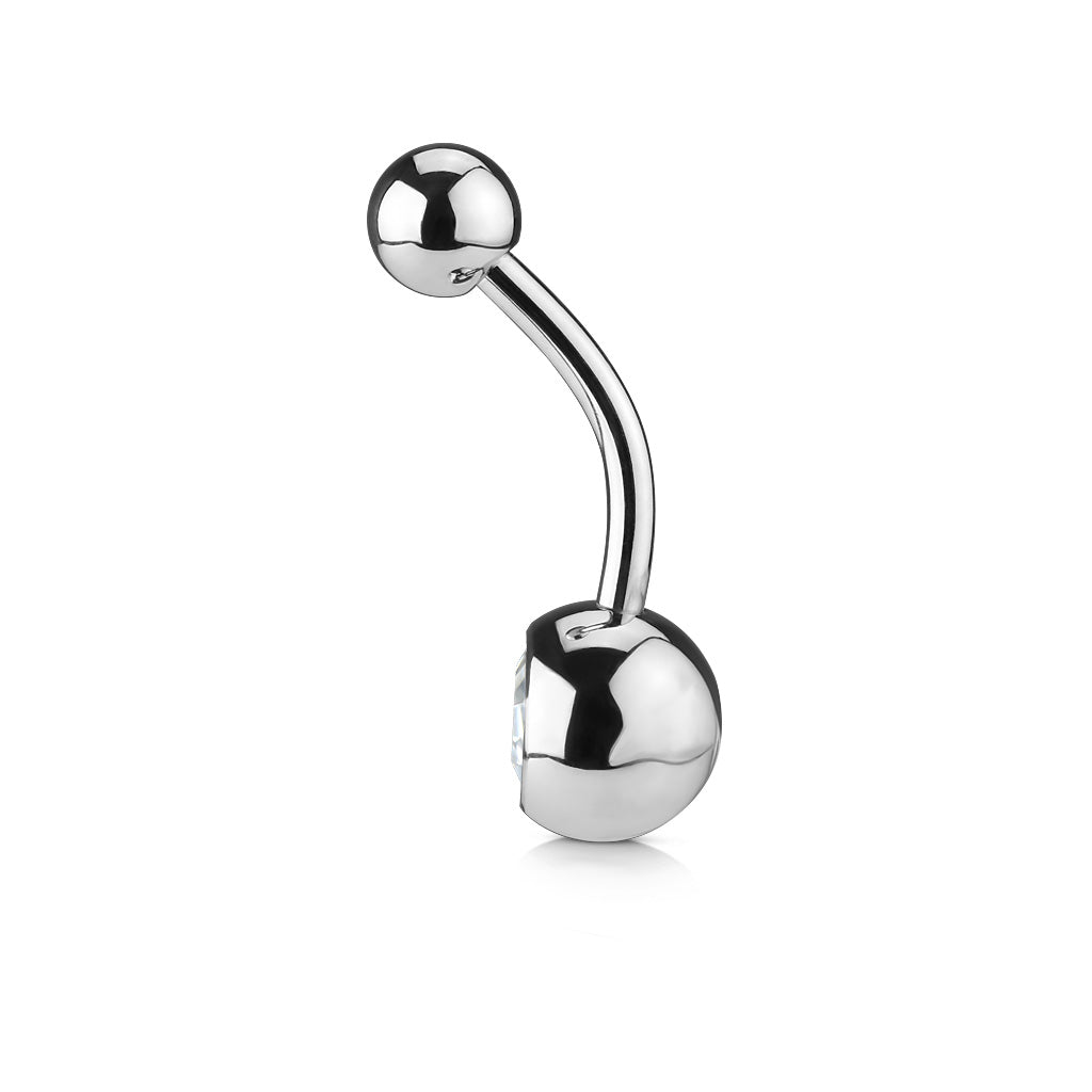 Navelpiercing Basic Zirconia - Chirurgisch Staal