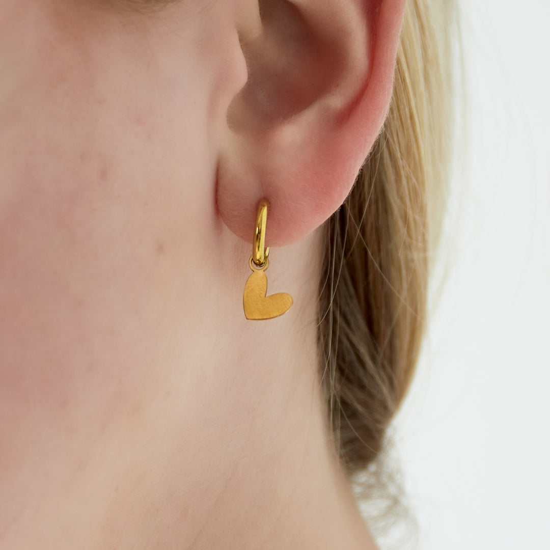 Oorbellen Pure Hart Goudkleurig - Roestvrij Staal