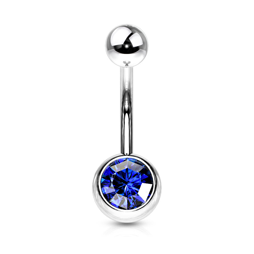 Navelpiercing Basic Zirconia - Chirurgisch Staal
