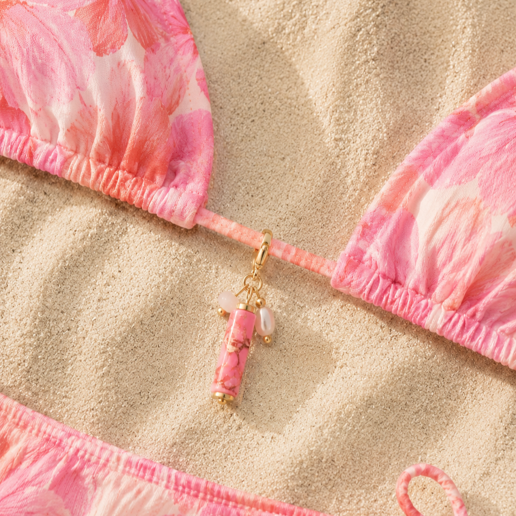 Bedel Ketting Wonder Lilli June™ Roze Goudkleurig - Roestvrij Staal & Goldplated