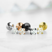 Goudkleurige labret met zirconia steen van chirurgisch staal – luxe uitstraling
