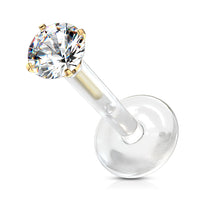 BioFlex labret met goudkleurige zirconia van chirurgisch staal – comfortabel en stijlvol