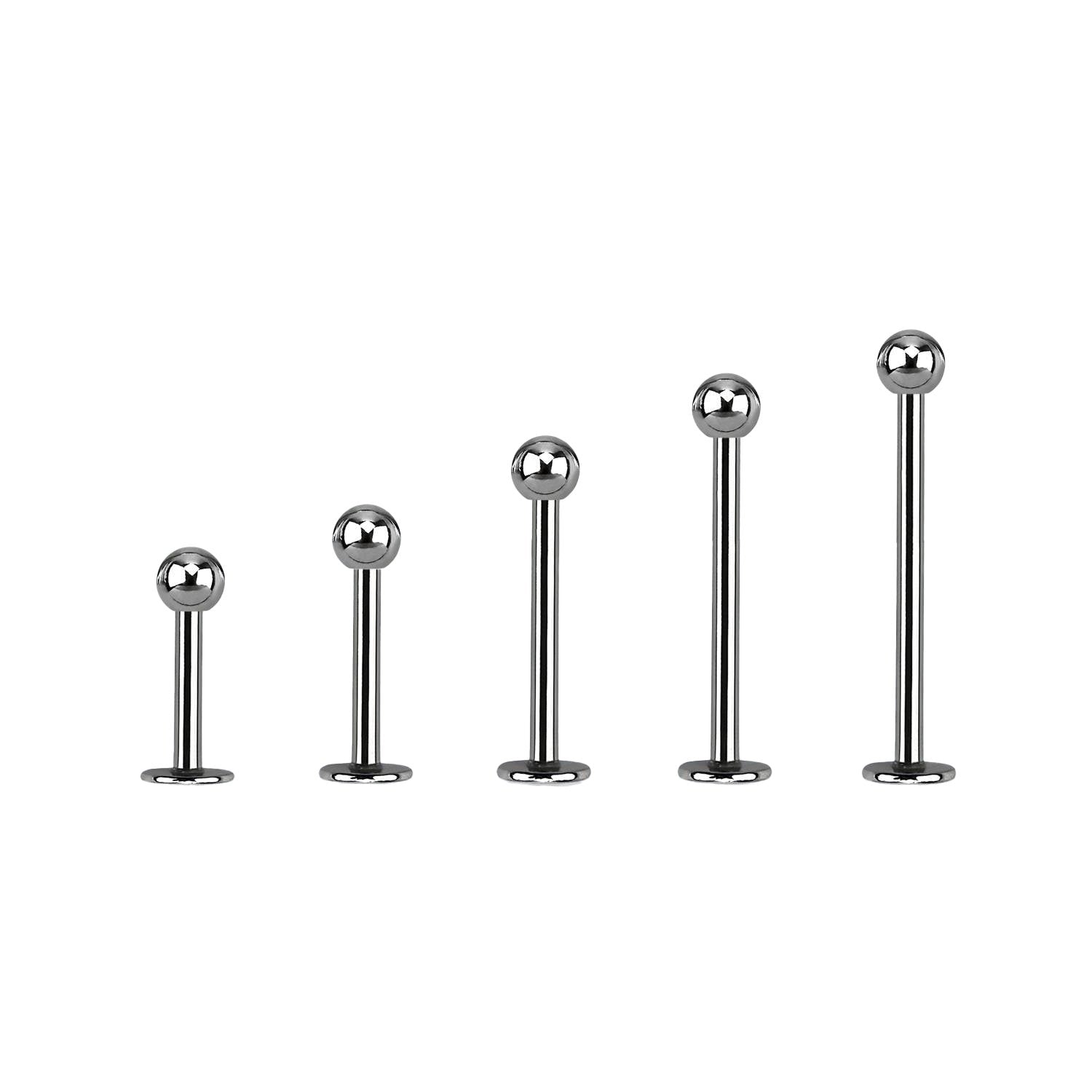 Labret piercing van chirurgisch staal – uitwendig schroefdraad
