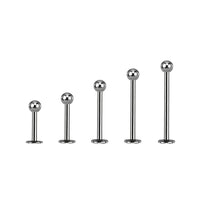 Labret piercing van chirurgisch staal – uitwendig schroefdraad