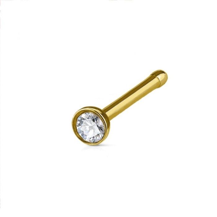 Goudkleurige neuspiercing stud van chirurgisch staal – tijdloos design