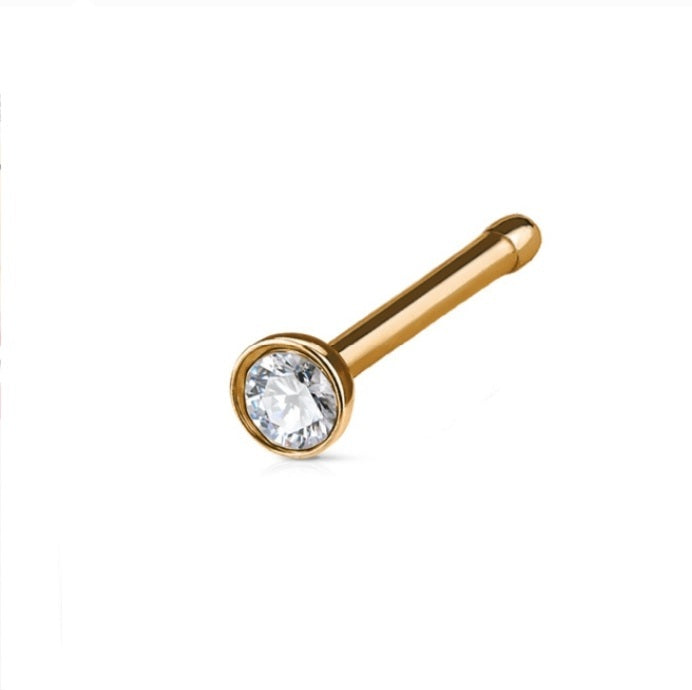 Neuspiercing stud rosékleurig van chirurgisch staal – minimalistisch design